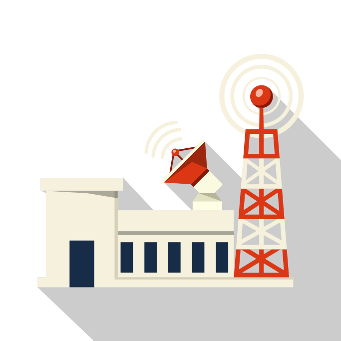 NTT docomo signal tower illustration with transparent background