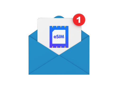 eSIM set up guide delivered in email illustration