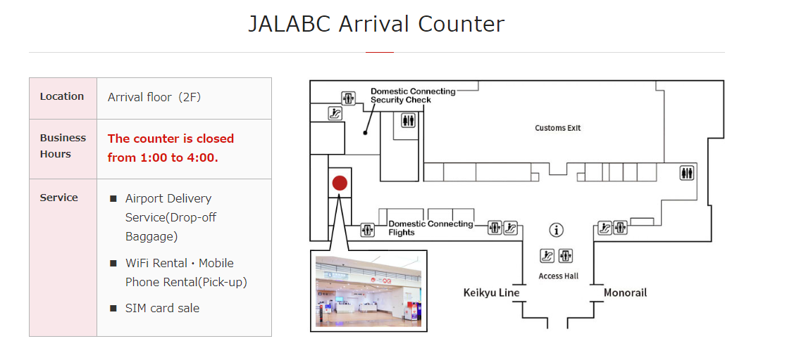 JAL ABC Arrival Counter MAP
