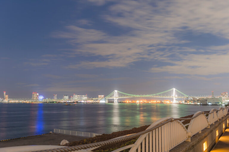 Night View Of Tokyo Bay Seen From Takeshiba Minato-ku Tokyo