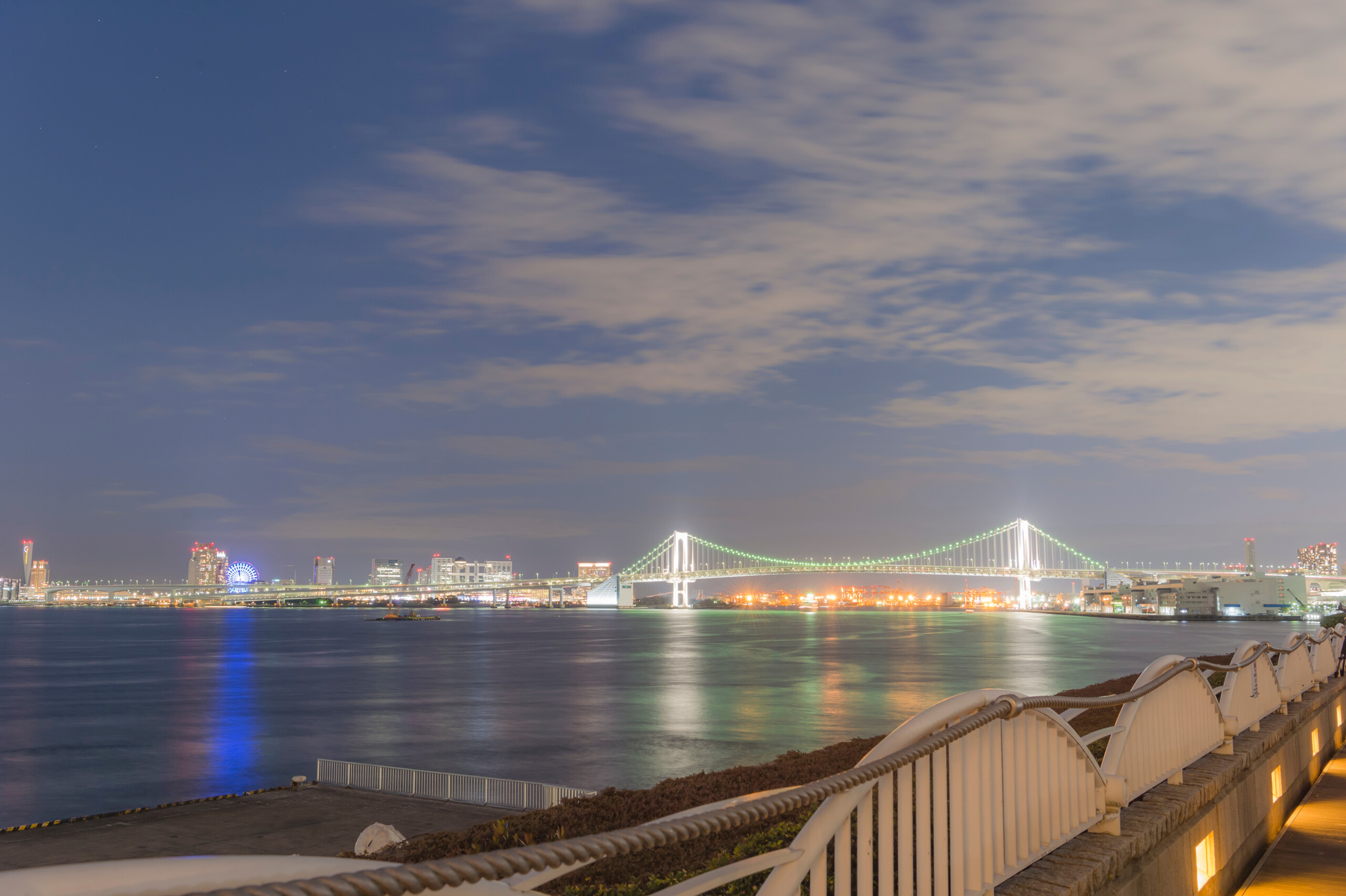 Night View Of Tokyo Bay Seen From Takeshiba Minato-ku Tokyo