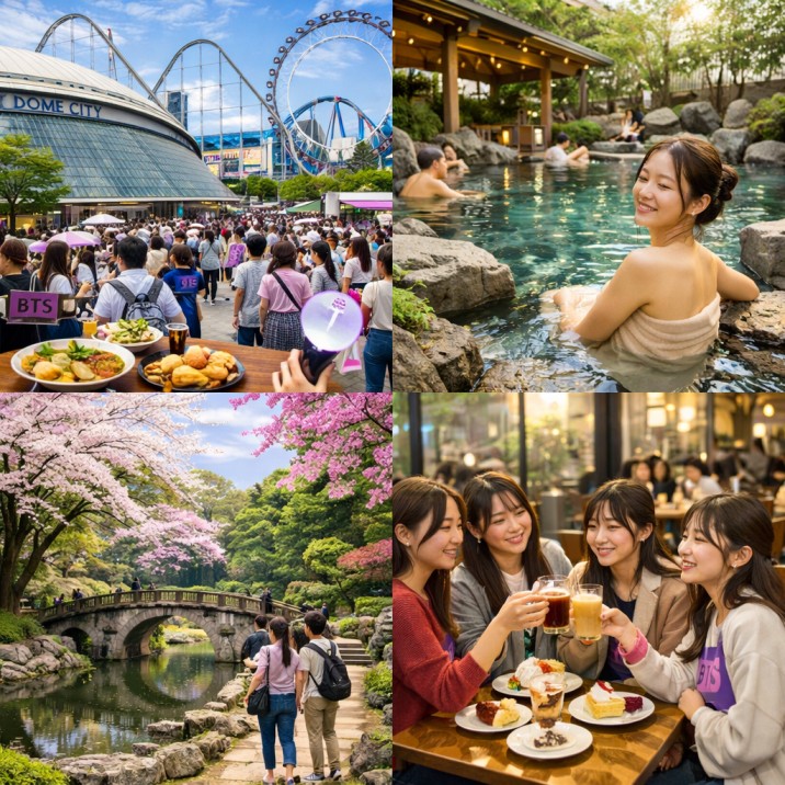 BTS armys enjoying Tokyo dome city before and after the BTS Japan tour concert