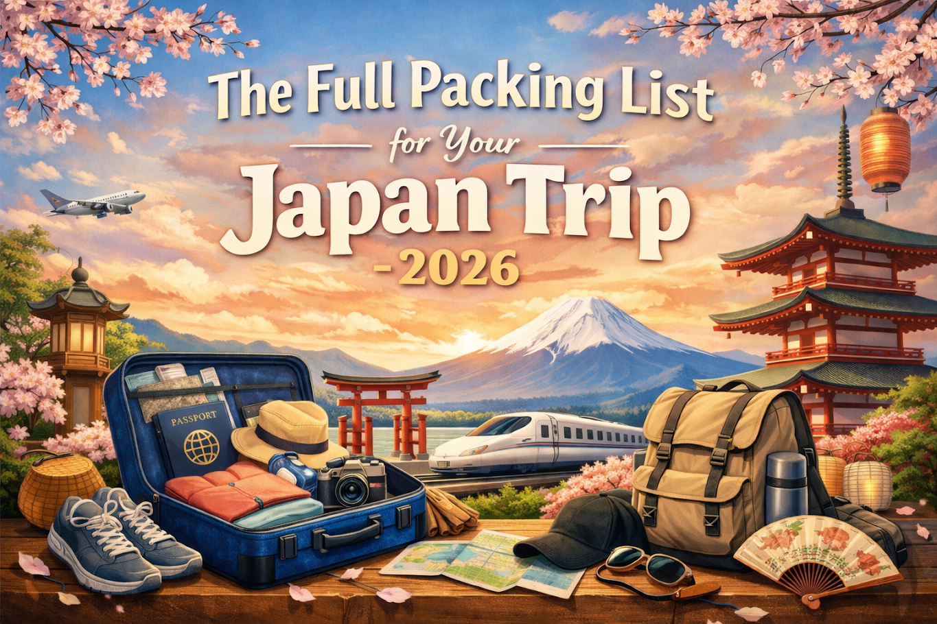 Featured image for full japan travel pack list blog for tourists
