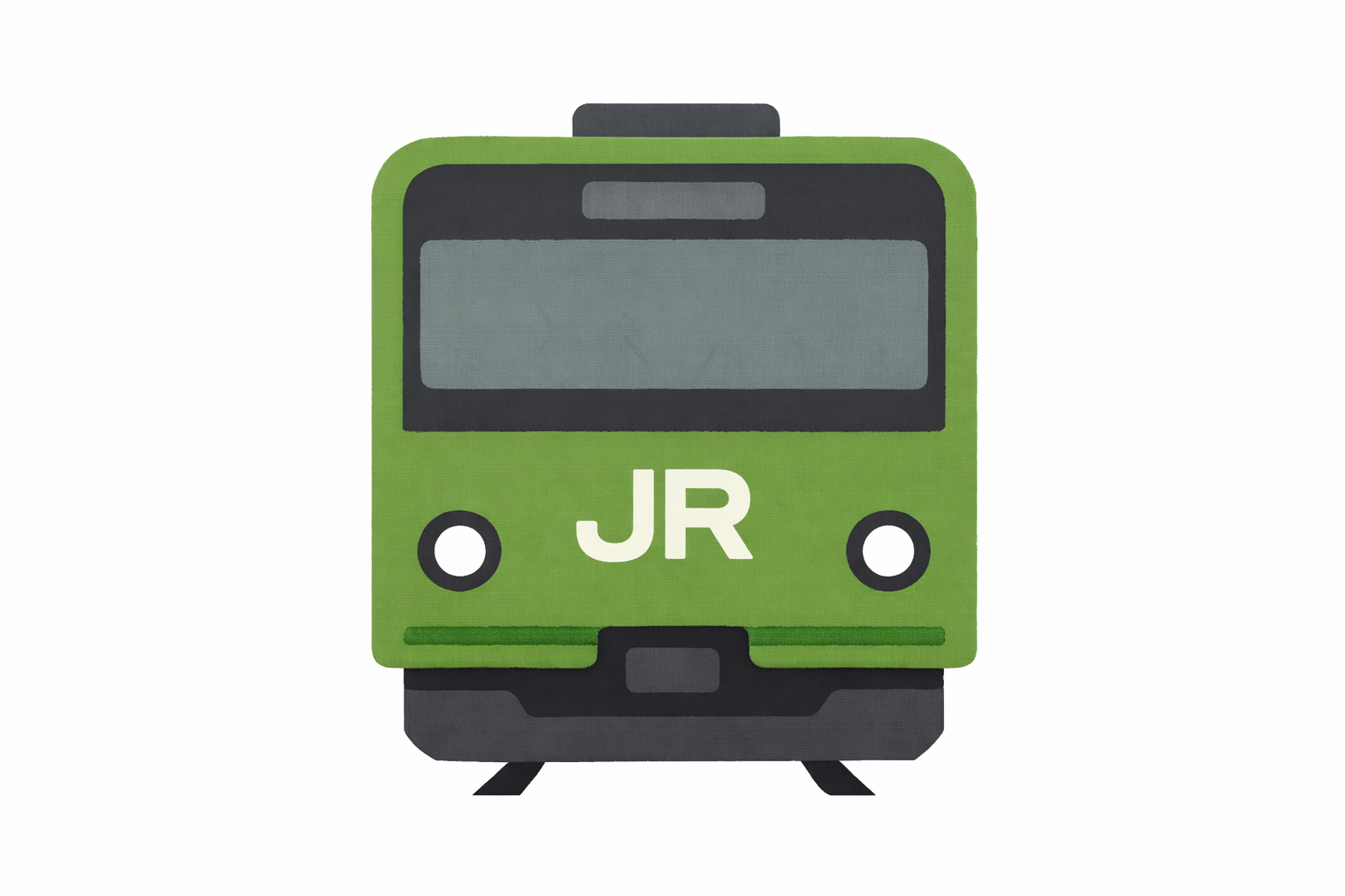 Green JR train icon in flat illustration style
