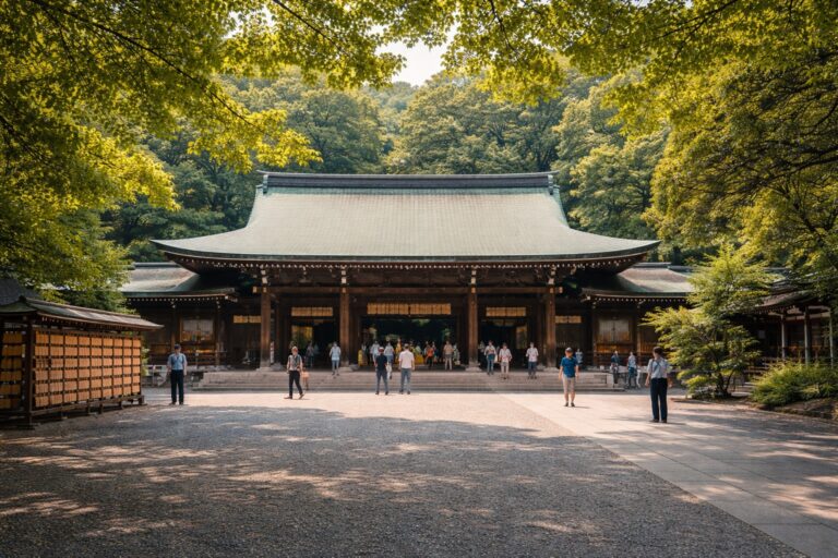 Meiji Shrine main hall in a calm day light